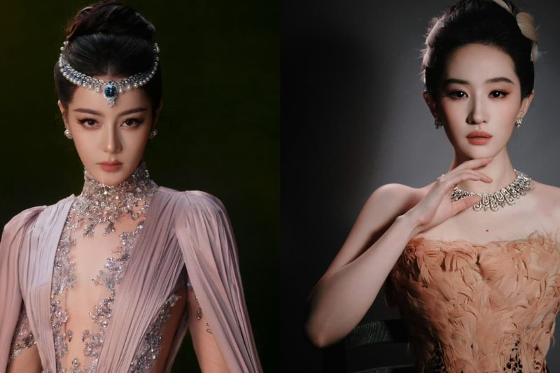 Dilraba Dilmurat Buka Karpet Merah VOGUE dengan Kupu-Kupu di Bibir, Liu Yifei Tutup dengan Gaun Bulu Hitam-Emas